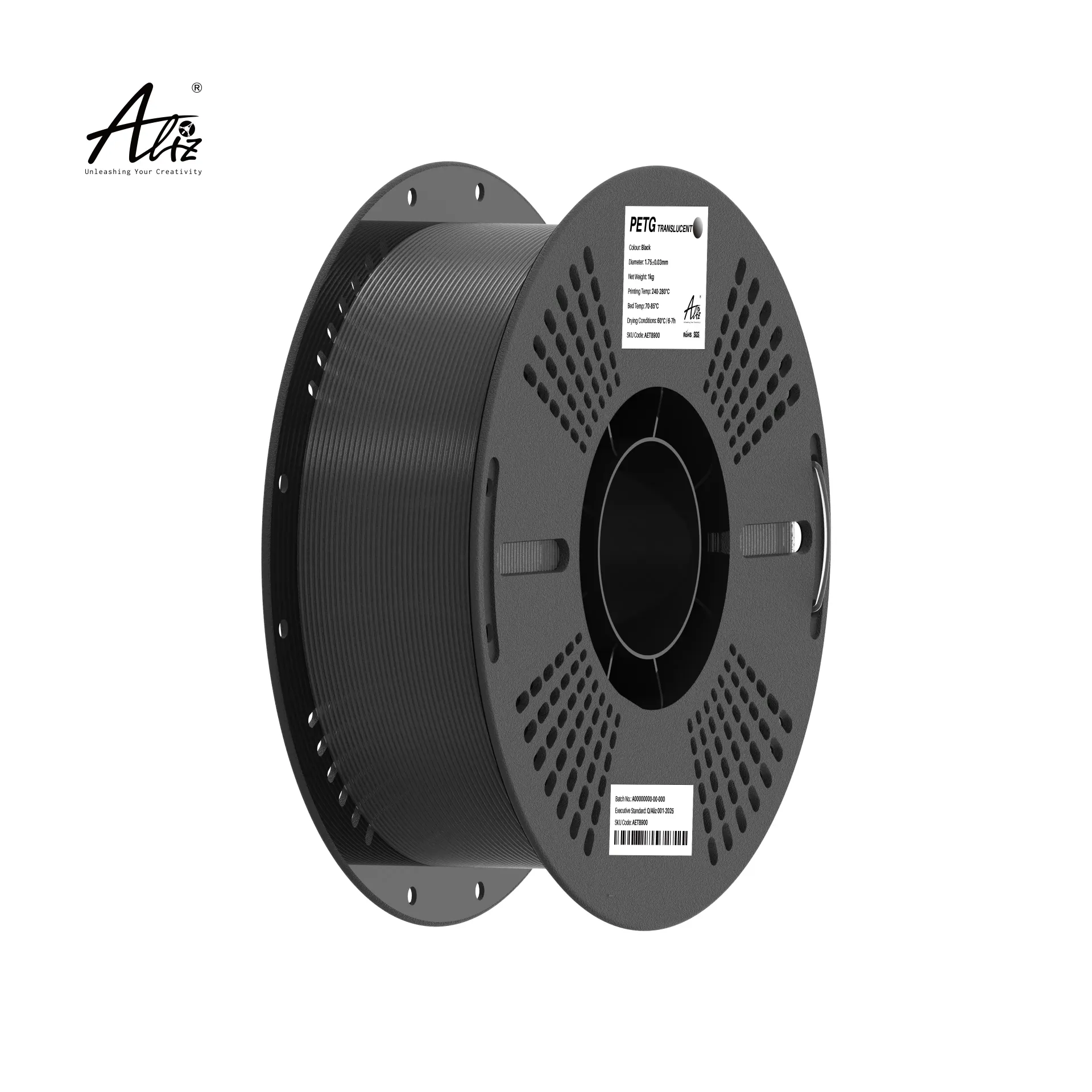 [171-101-31] PETG Translucent Filament 1.75mm – Black | 1kg