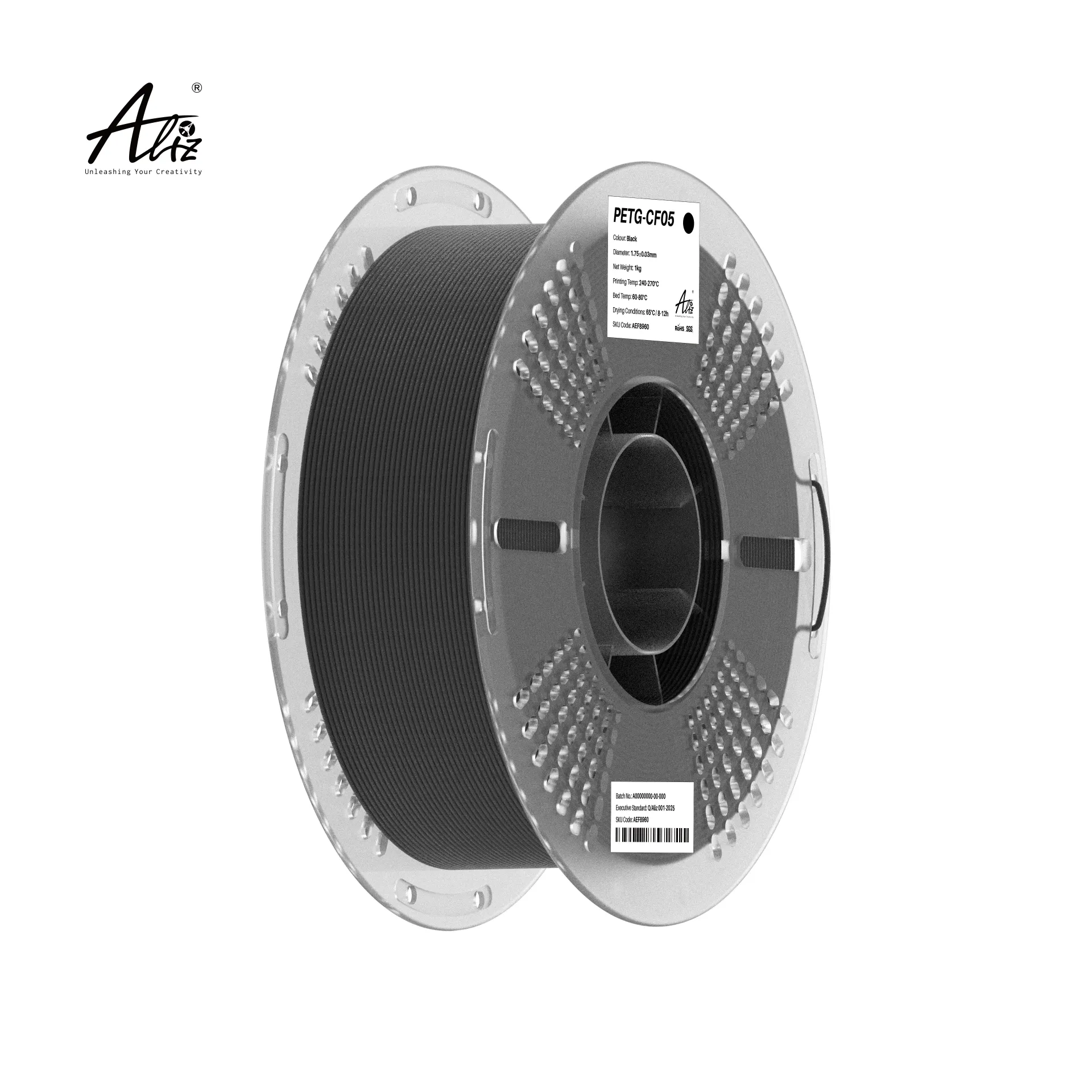 [173-101-31] PETG/CF05 Filament 1.75mm – Black | 1kg